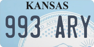 KS license plate 993ARY