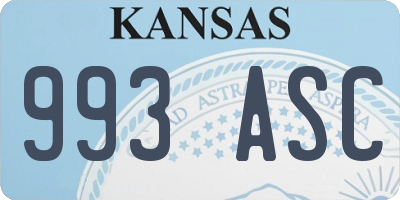 KS license plate 993ASC