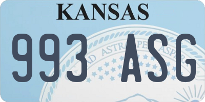 KS license plate 993ASG
