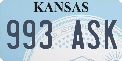 KS license plate 993ASK