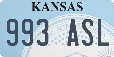 KS license plate 993ASL