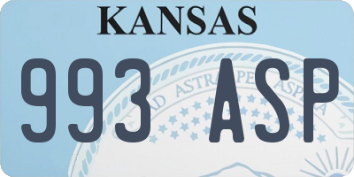 KS license plate 993ASP