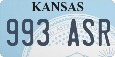 KS license plate 993ASR
