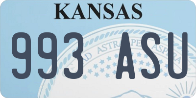 KS license plate 993ASU