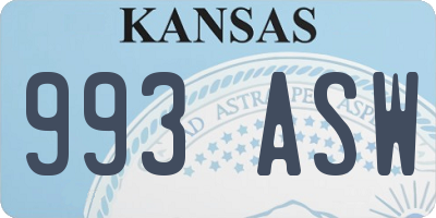 KS license plate 993ASW