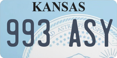 KS license plate 993ASY