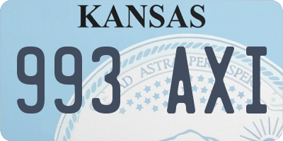 KS license plate 993AXI