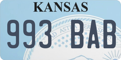 KS license plate 993BAB