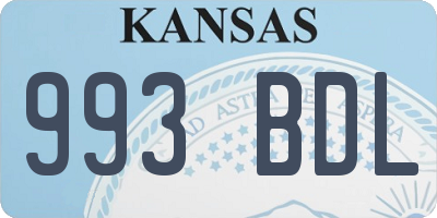 KS license plate 993BDL