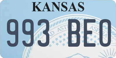 KS license plate 993BEO