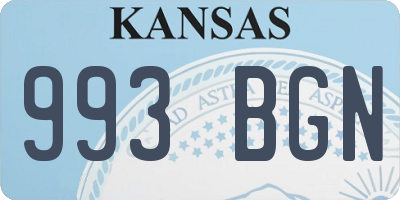 KS license plate 993BGN