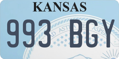 KS license plate 993BGY
