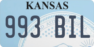 KS license plate 993BIL