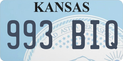 KS license plate 993BIQ