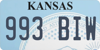 KS license plate 993BIW