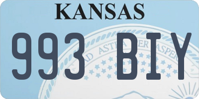 KS license plate 993BIY