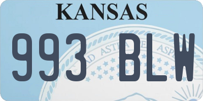KS license plate 993BLW