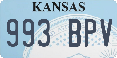 KS license plate 993BPV