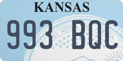 KS license plate 993BQC