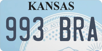 KS license plate 993BRA