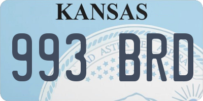 KS license plate 993BRD