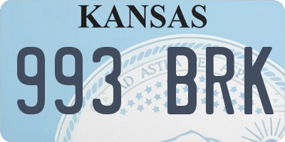 KS license plate 993BRK