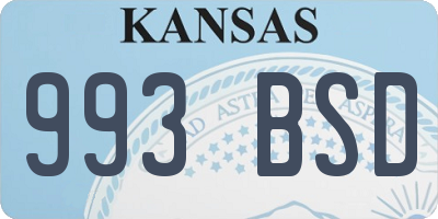 KS license plate 993BSD