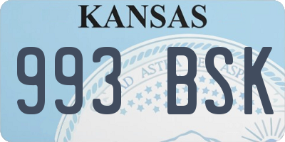 KS license plate 993BSK