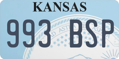 KS license plate 993BSP