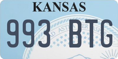 KS license plate 993BTG