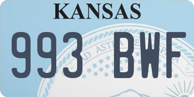 KS license plate 993BWF