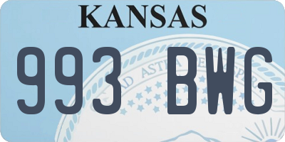 KS license plate 993BWG
