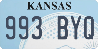 KS license plate 993BYQ