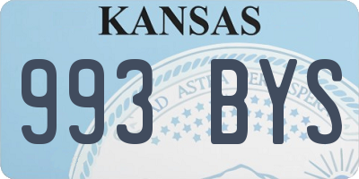 KS license plate 993BYS