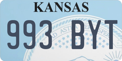 KS license plate 993BYT