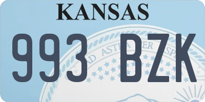 KS license plate 993BZK