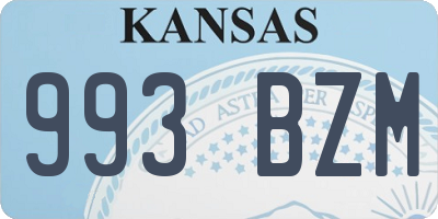KS license plate 993BZM