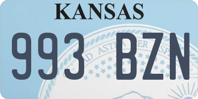 KS license plate 993BZN