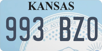 KS license plate 993BZO