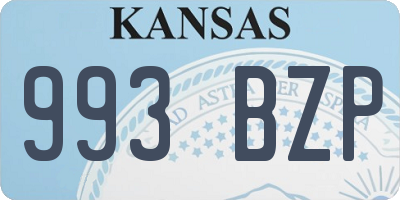 KS license plate 993BZP