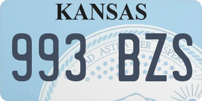 KS license plate 993BZS
