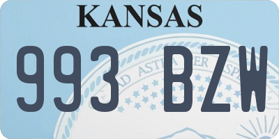 KS license plate 993BZW