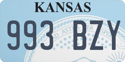 KS license plate 993BZY