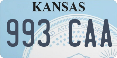 KS license plate 993CAA