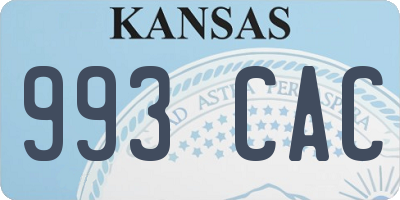 KS license plate 993CAC
