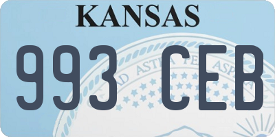 KS license plate 993CEB