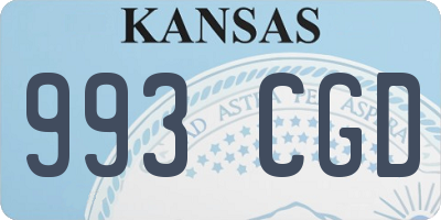 KS license plate 993CGD