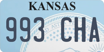 KS license plate 993CHA