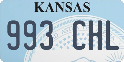 KS license plate 993CHL