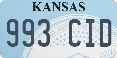 KS license plate 993CID